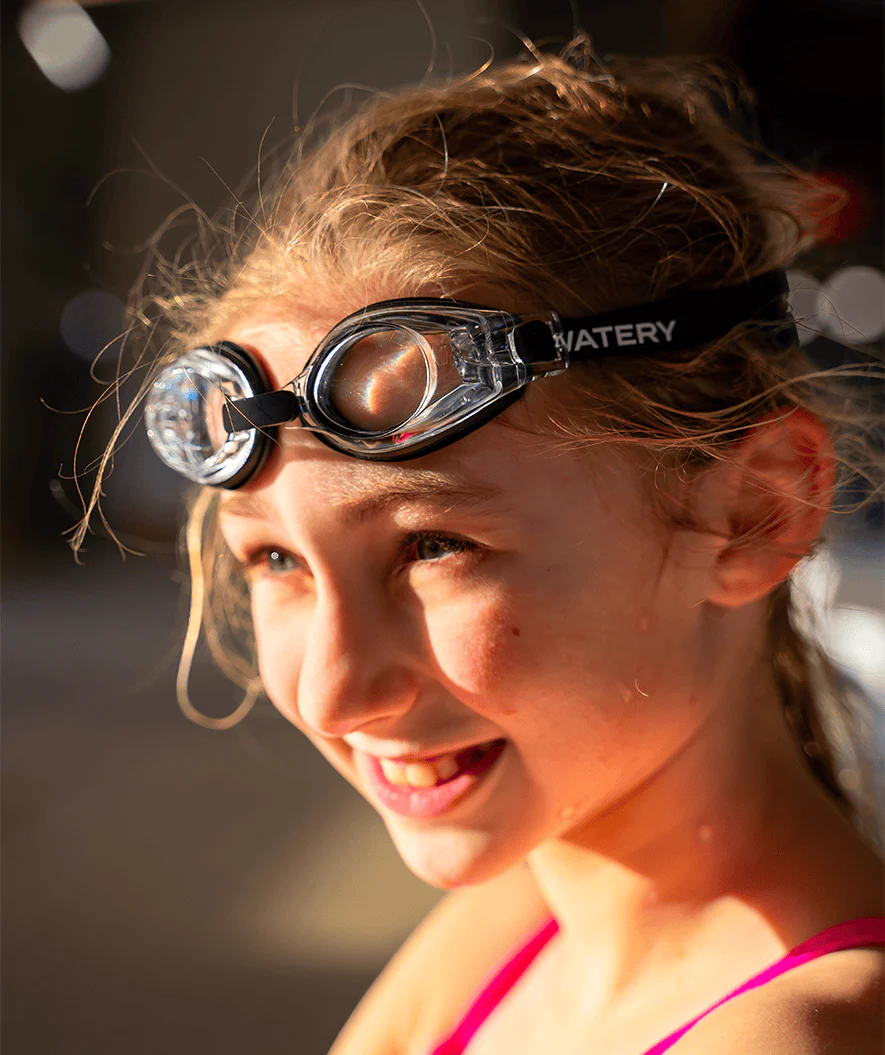 Watery Schwimmbrillen mit Sehstärke für Kurzsichtige Kinder - (-1.5) – (-7.0) - Baffin - Schwarz - Image 4