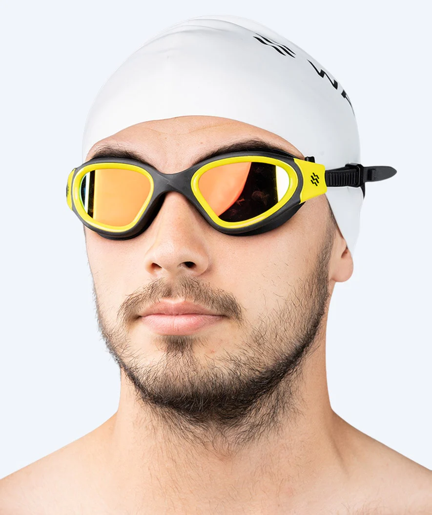 Watery Schwimmbrille für Freizeitschwimmer - Raven Mirror - Schwarz/Gelb - Image 9