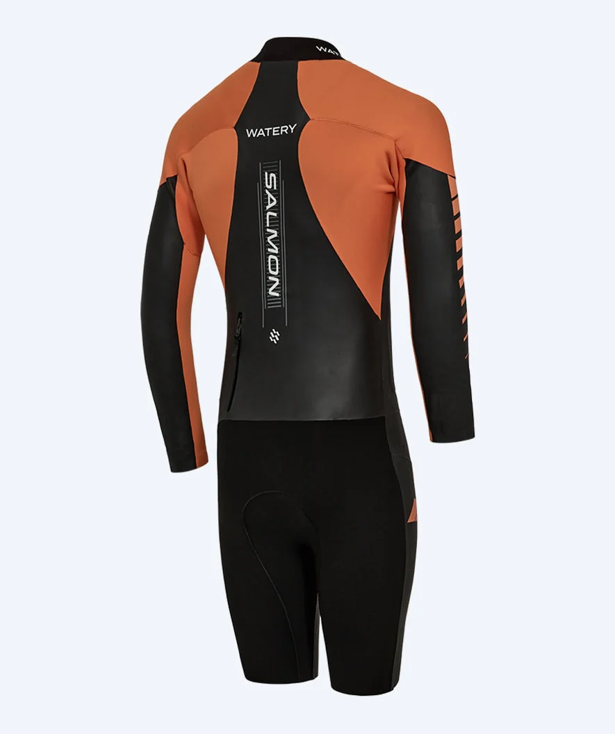 Watery Neoprenanzug für Herren - Salmon Swimrun - Schwarz/Orange - Image 3