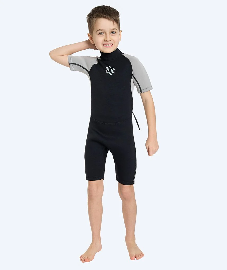 Watery Neoprenanzug für Kinder - Kurzarm Duncan (3mm) - Schwarz - Image 4