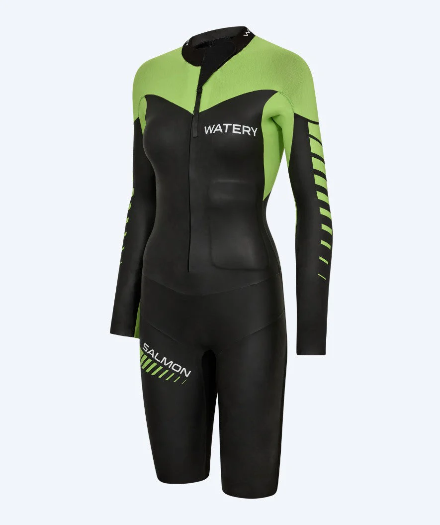 Watery Neoprenanzug für Damen - Salmon Swimrun - Schwarz/Grün - Image 2
