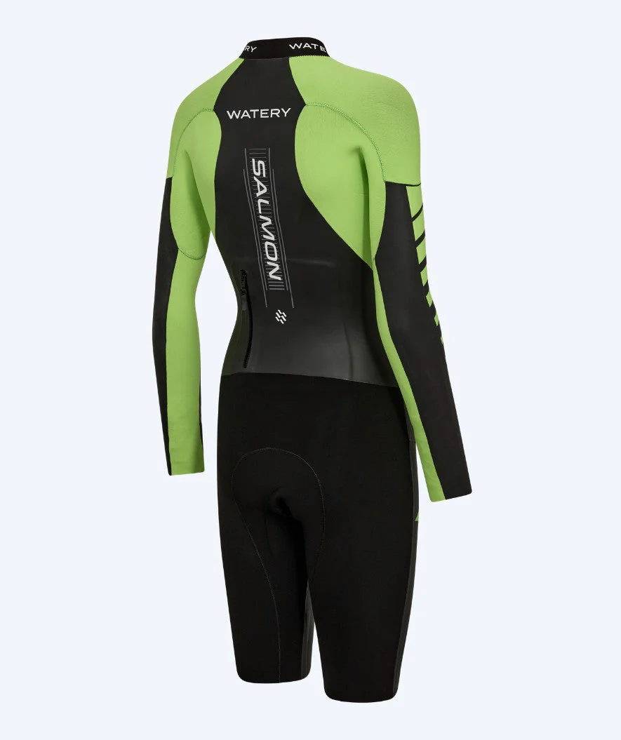 Watery Neoprenanzug für Damen - Salmon Swimrun - Schwarz/Grün - Image 3
