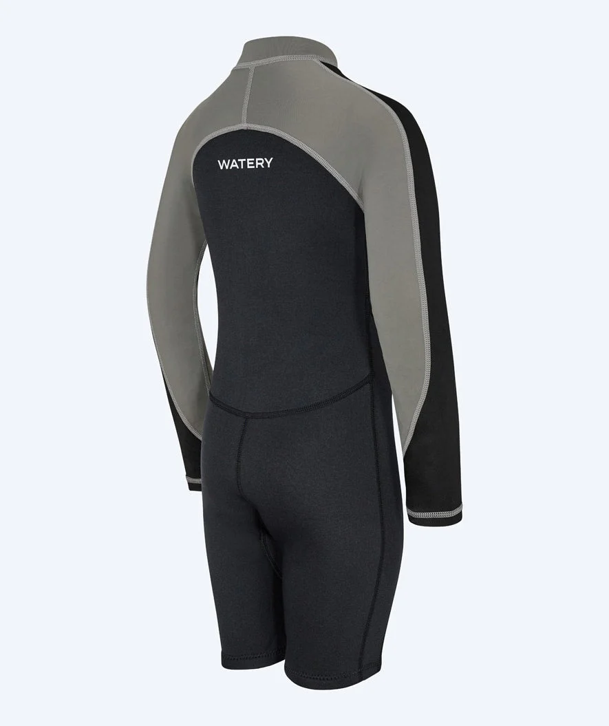 Watery UV Neoprenanzug für Kinder - Calypso Langarm - Grau/Schwarz - Image 9