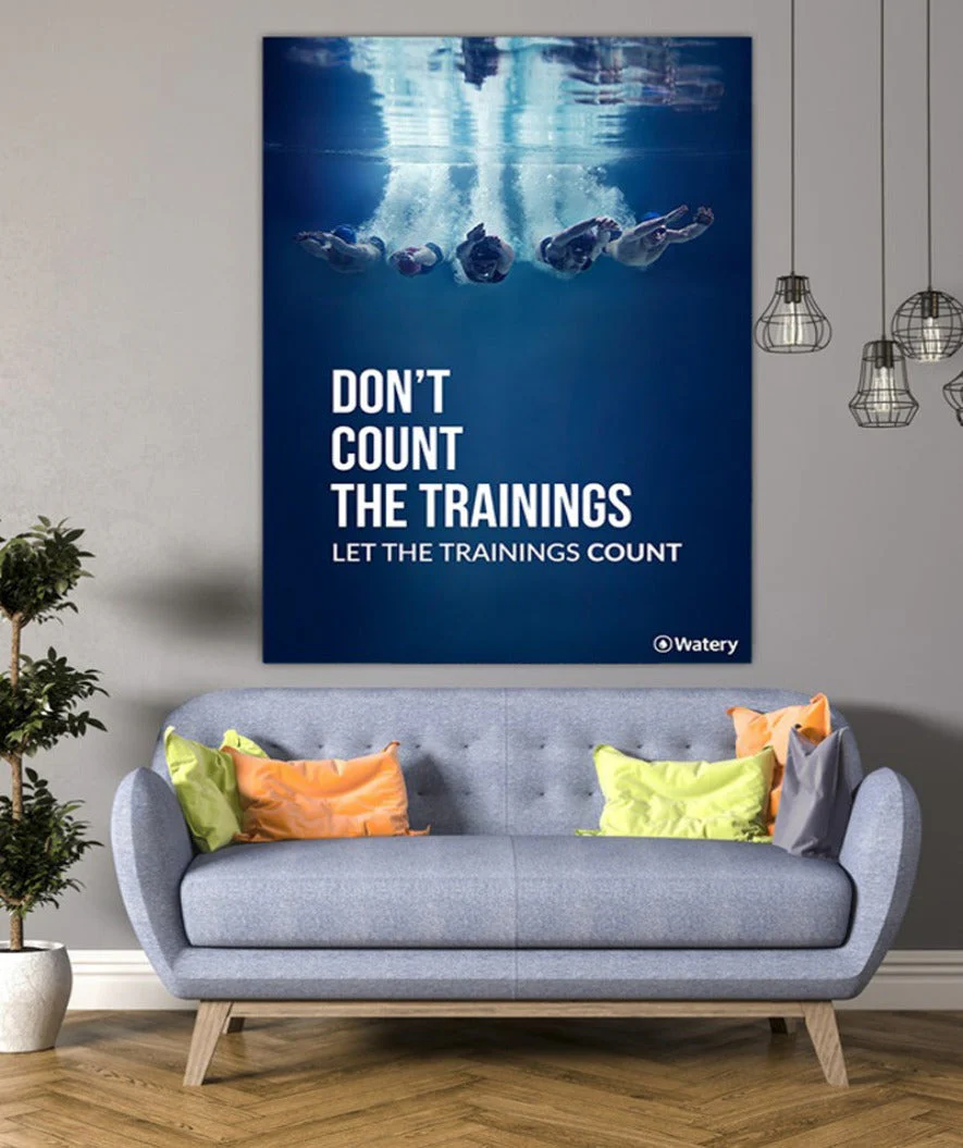 Watery Poster mit Schwimmsport-Motiven - Let The Trainings Count - Image 2