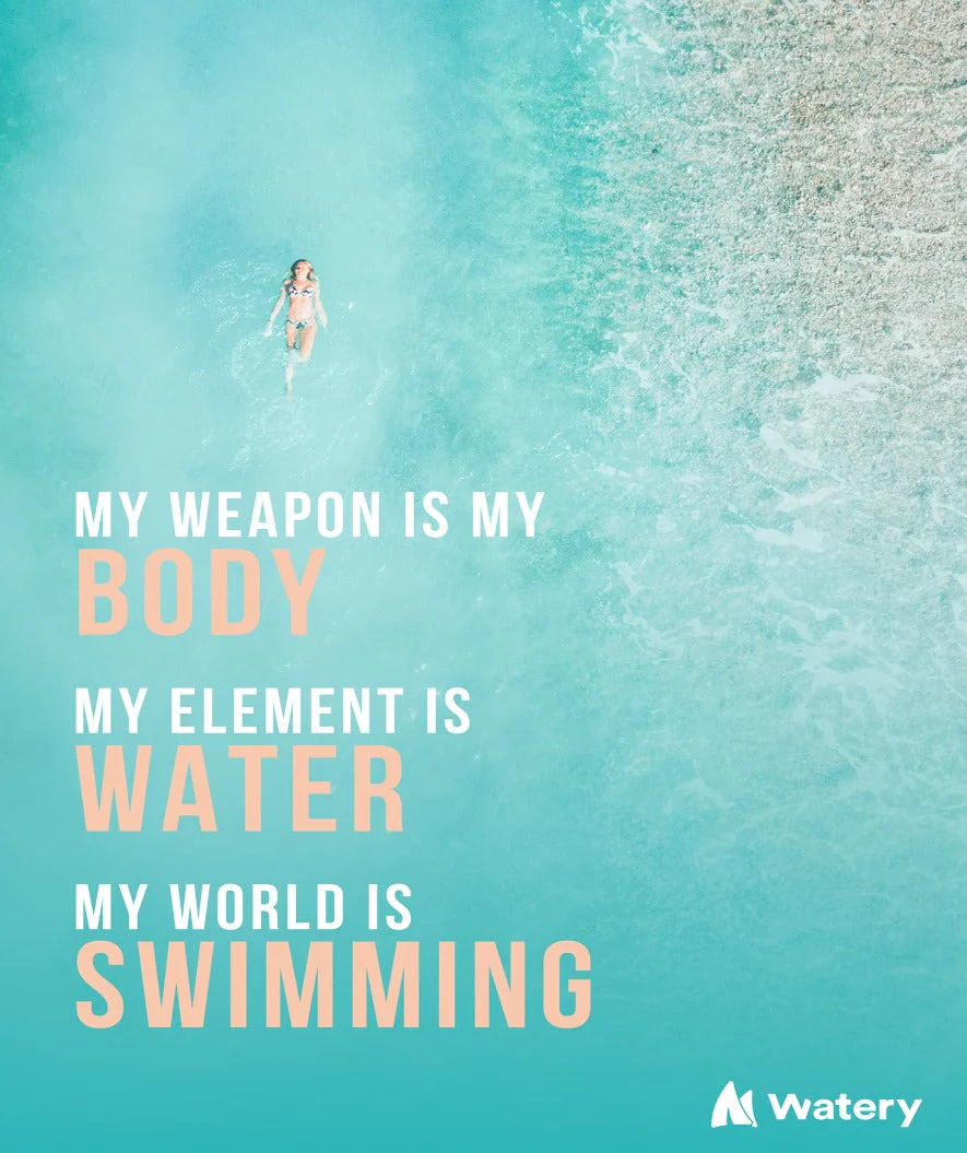 Watery Poster mit Schwimmsport-Motiven - My World is Swimming - Image 3