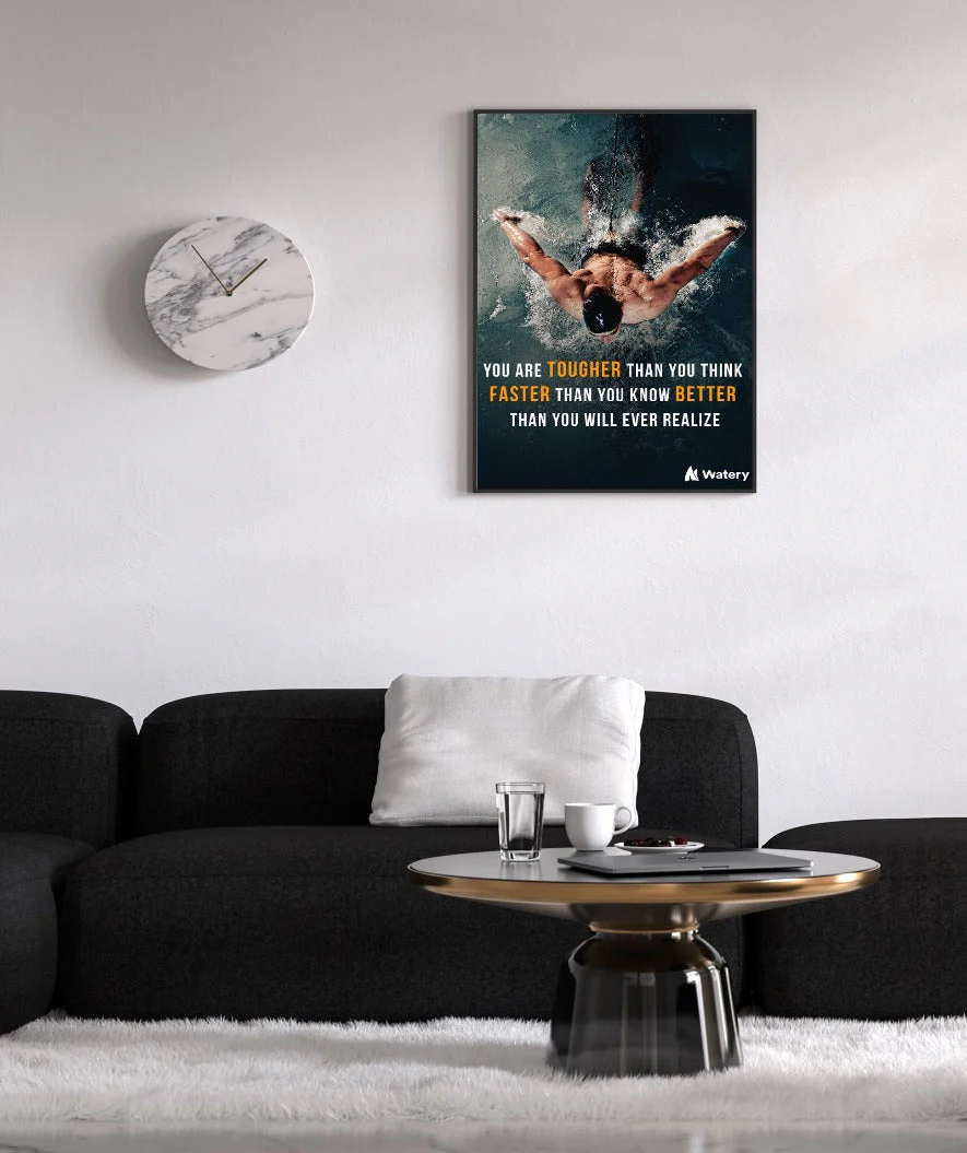 Watery Poster mit Schwimmsport-Motiven - You are tougher, faster and better! - Image 2