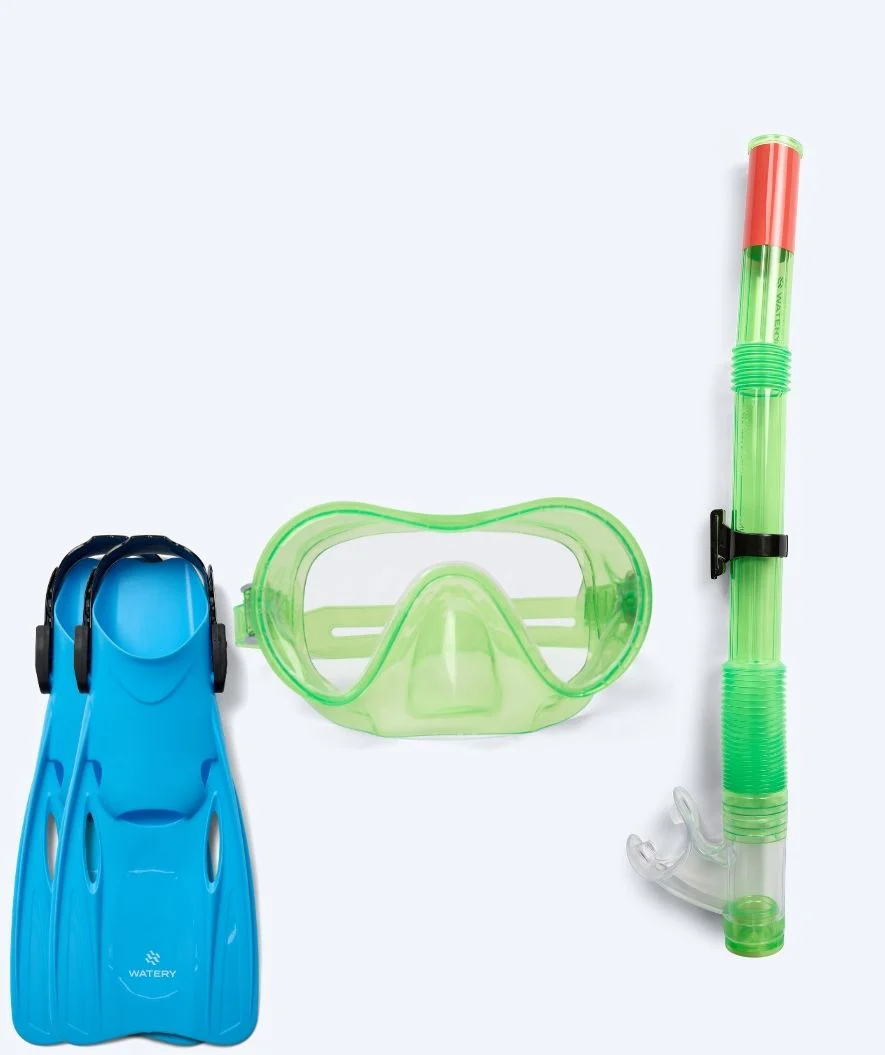 Watery Schnorchelset für Kinder (8-15) - Jubal/Fleetwood - Grün/Blau