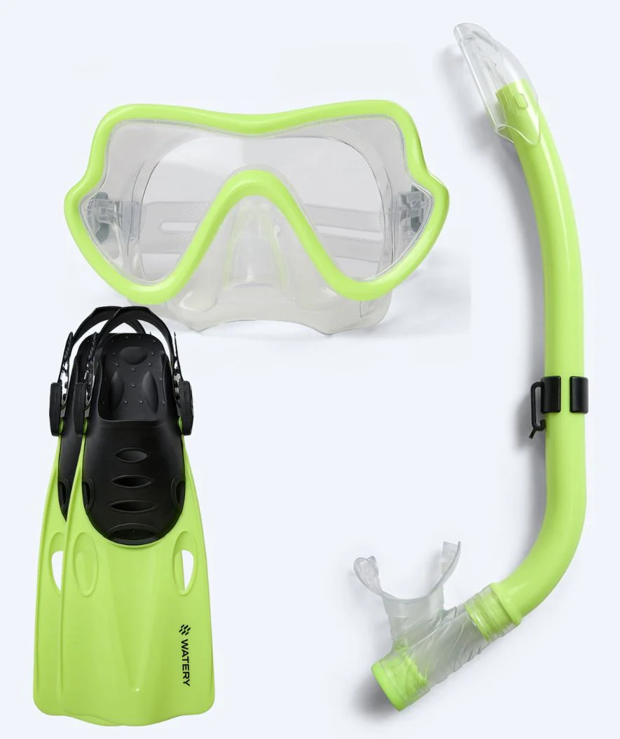 Watery Schnorchelset für Kinder (8-15) - Trigger/Masika - Gelb/Grün