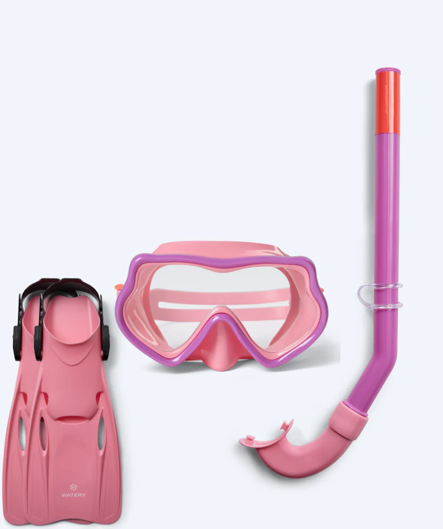 Watery Schnorchelset für Kinder (4-10) - Pulina/Fleetwood - Hellrosa/Hellrosa