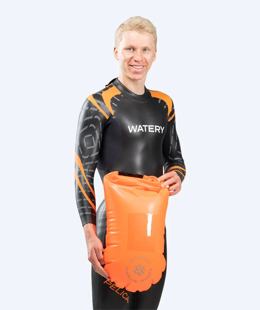 Watery Schwimmboje für Schwimmer - Window PVC 28L - Orange - Image 3