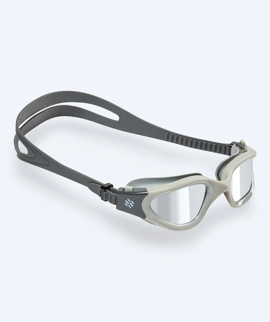 Watery Schwimmbrille für Freizeitschwimmer - Raven Mirror - Dunkelgrau/Silber