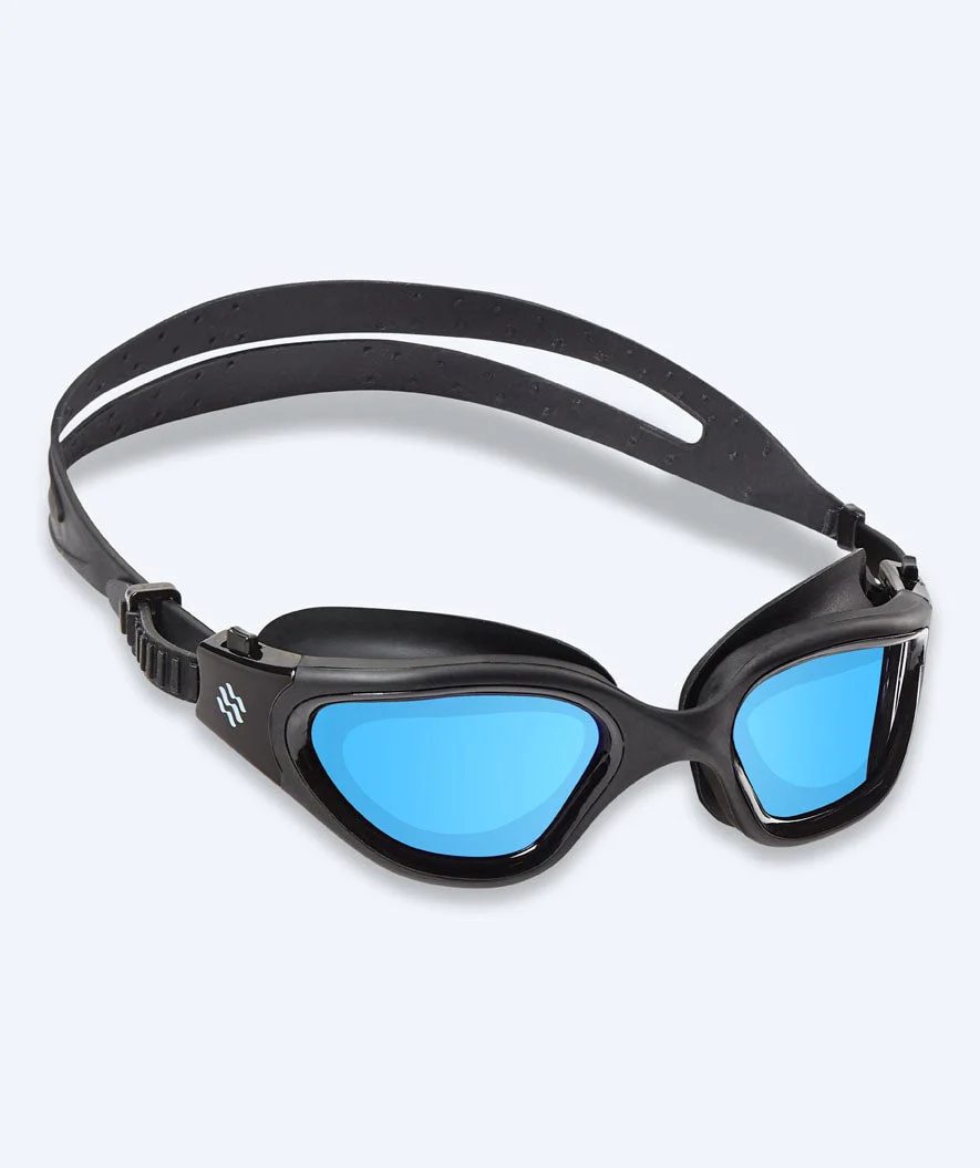 Watery Schwimmbrille für Freizeitschwimmer - Raven Mirror - Schwarz/Blau