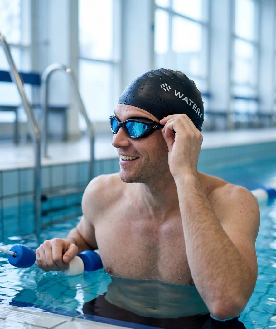 Watery Schwimmbrille für Freizeitschwimmer - Raven Mirror - Schwarz/Blau - Image 4