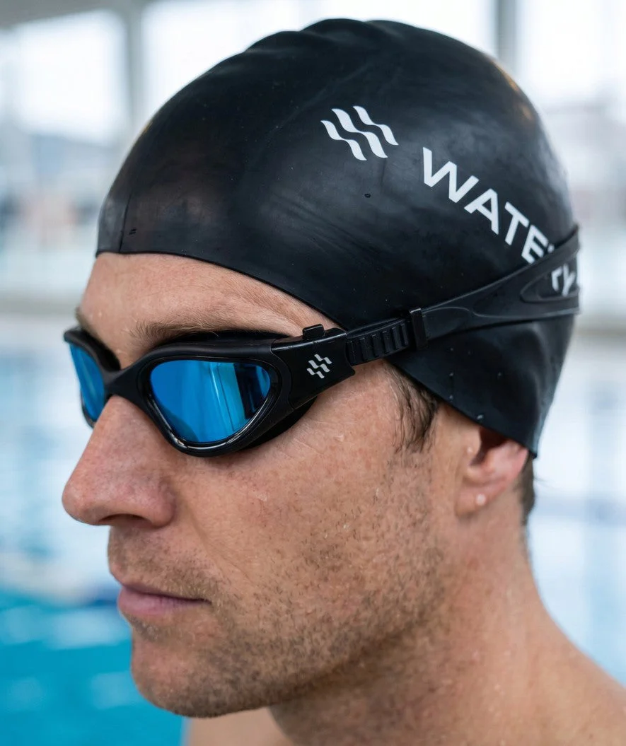 Watery Schwimmbrille für Freizeitschwimmer - Raven Mirror - Schwarz/Blau - Image 5