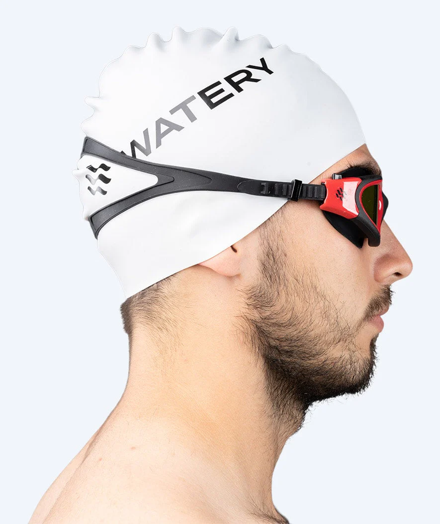 Watery Schwimmbrille für Freizeitschwimmer - Raven Mirror - Schwarz/Rot - Image 12