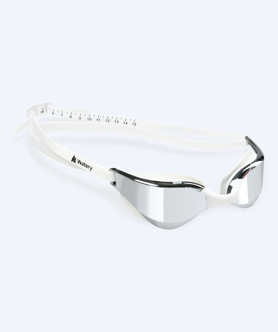 Watery Schwimmbrille - Instinct Mirror - Weiß/Silber