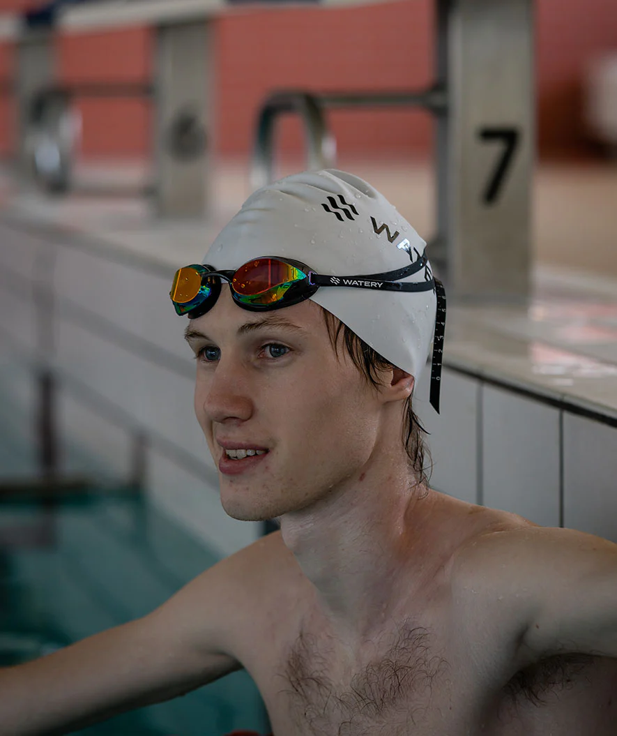 Watery Elite Schwimmbrillen - Poseidon Ultra Mirror - Weiß/Blau - Image 13
