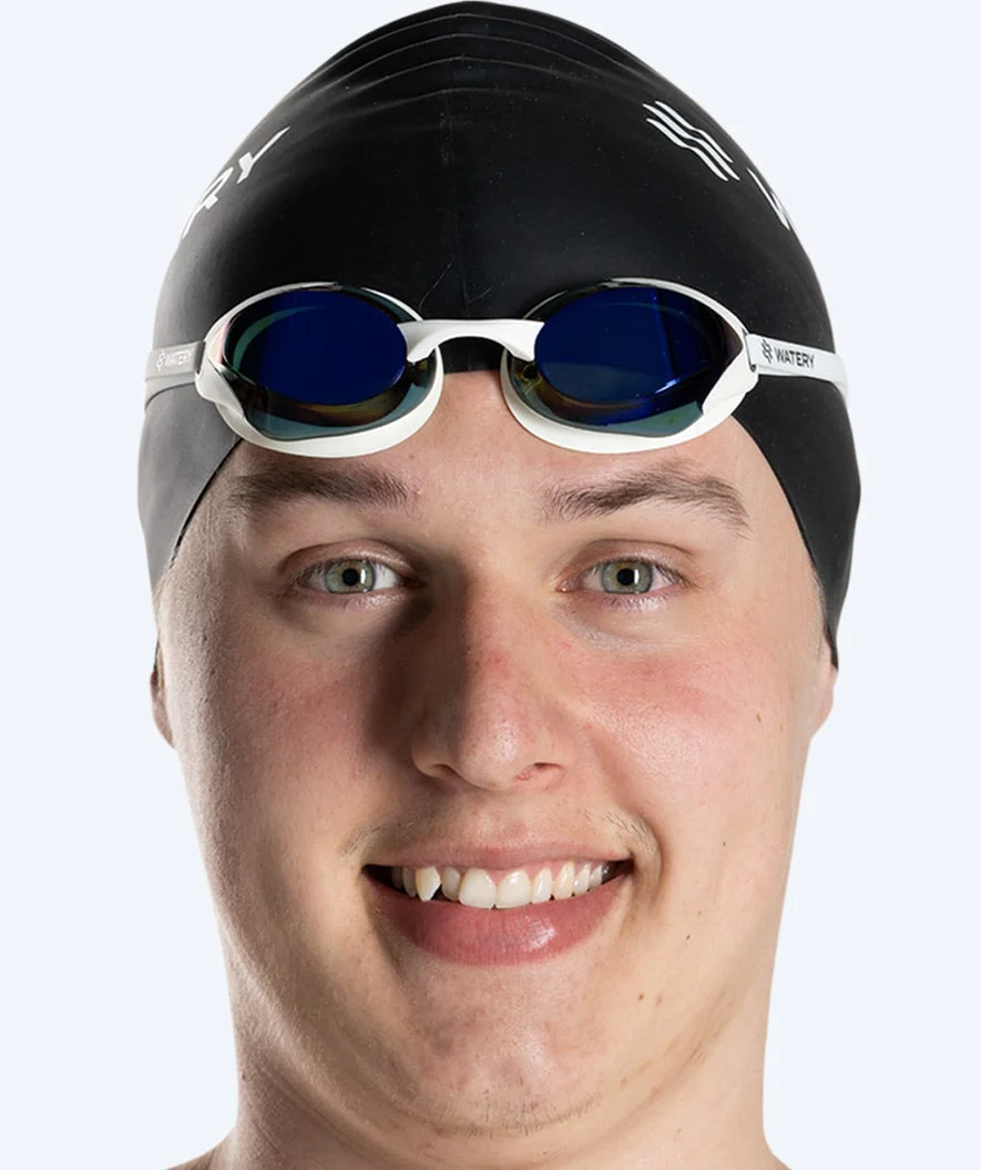 Watery Elite Schwimmbrillen - Poseidon Ultra Mirror - Weiß/Blau - Image 7