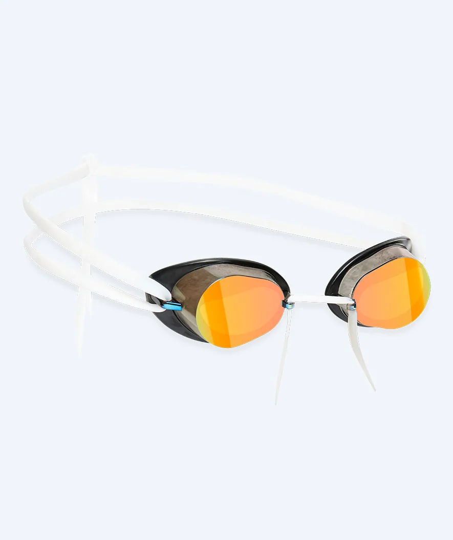 Watery Schwimmbrille - Proflex Swedish Mirror - Weiß/Gold