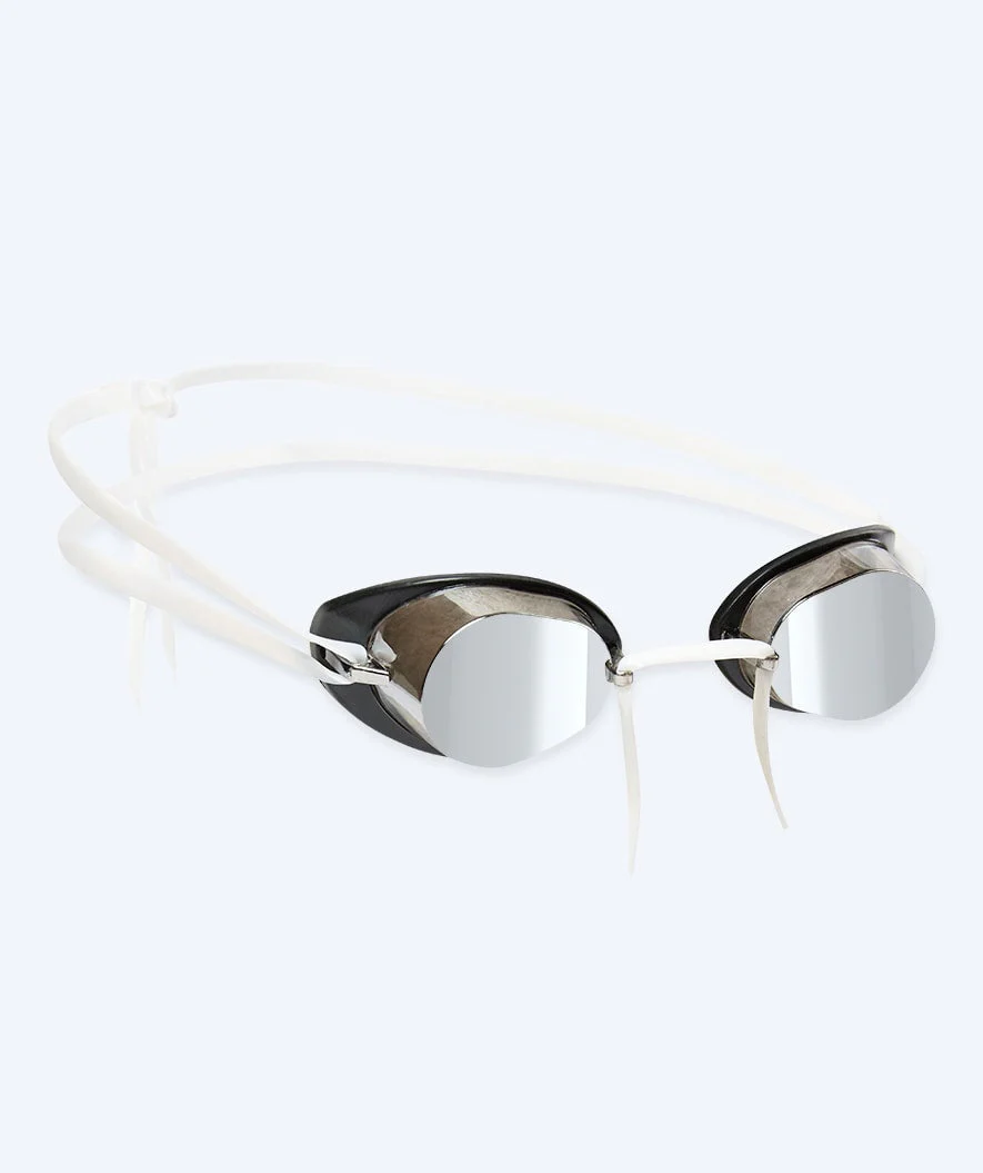 Watery Schwimmbrille - Proflex Swedish Mirror - Weiß/Silber