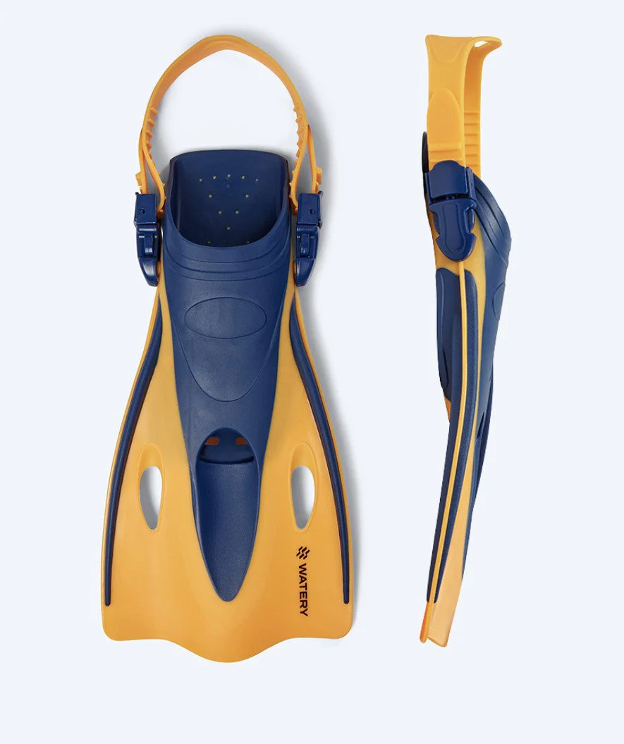 Watery Taucherflossen für Kinder - Launch - Donkerblau/Orange