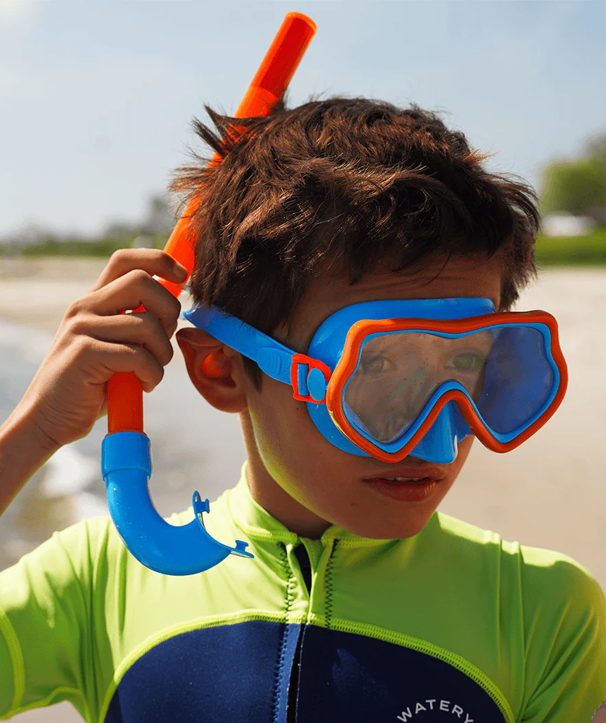 Watery Tauchmaske für Kinder (4-10) - Pulina - Blau/Orange - Image 6