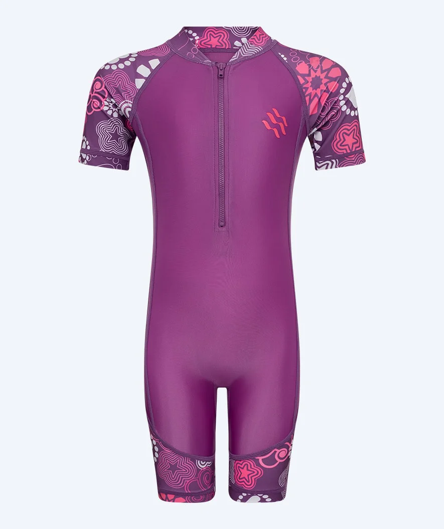 Watery UV Anzug für Kinder - Athena Kurzarm Rashguard - Lila - Image 3