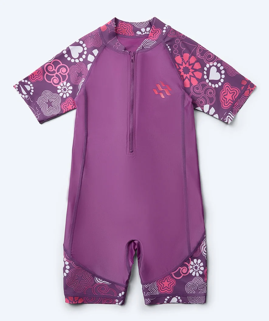 Watery UV Anzug für Kinder - Athena Kurzarm Rashguard - Lila - Image 4