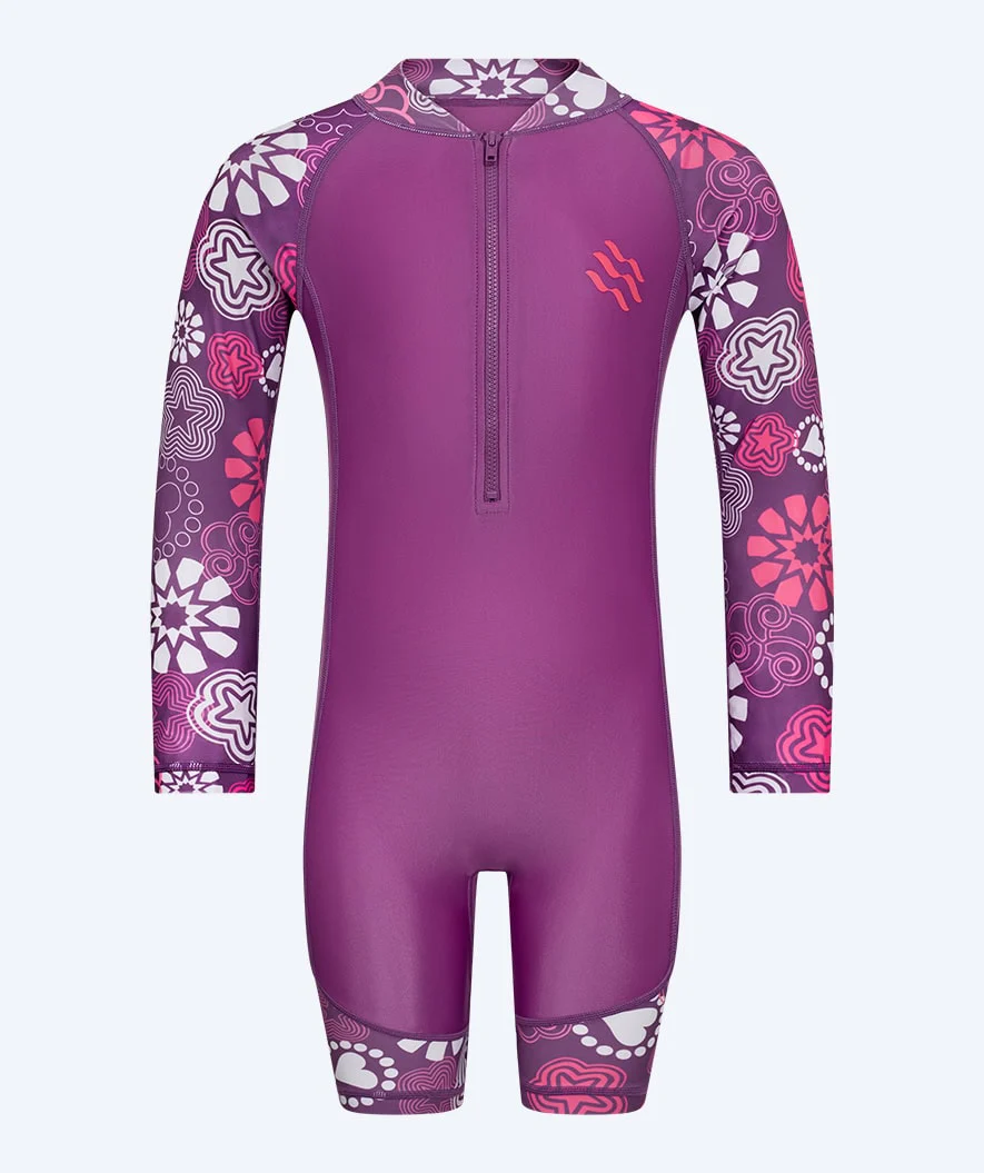 Watery UV Anzug für Kinder - Athena Langarm Rashguard - Lila - Image 3