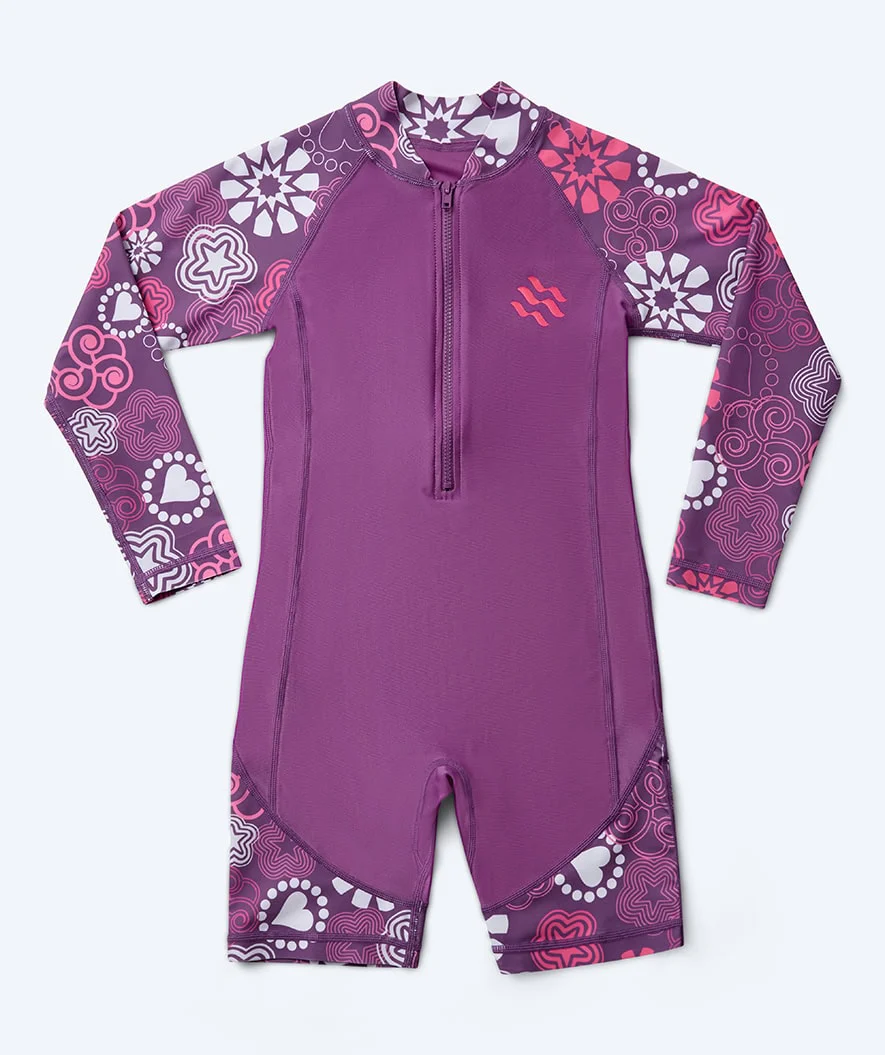 Watery UV Anzug für Kinder - Athena Langarm Rashguard - Lila - Image 4
