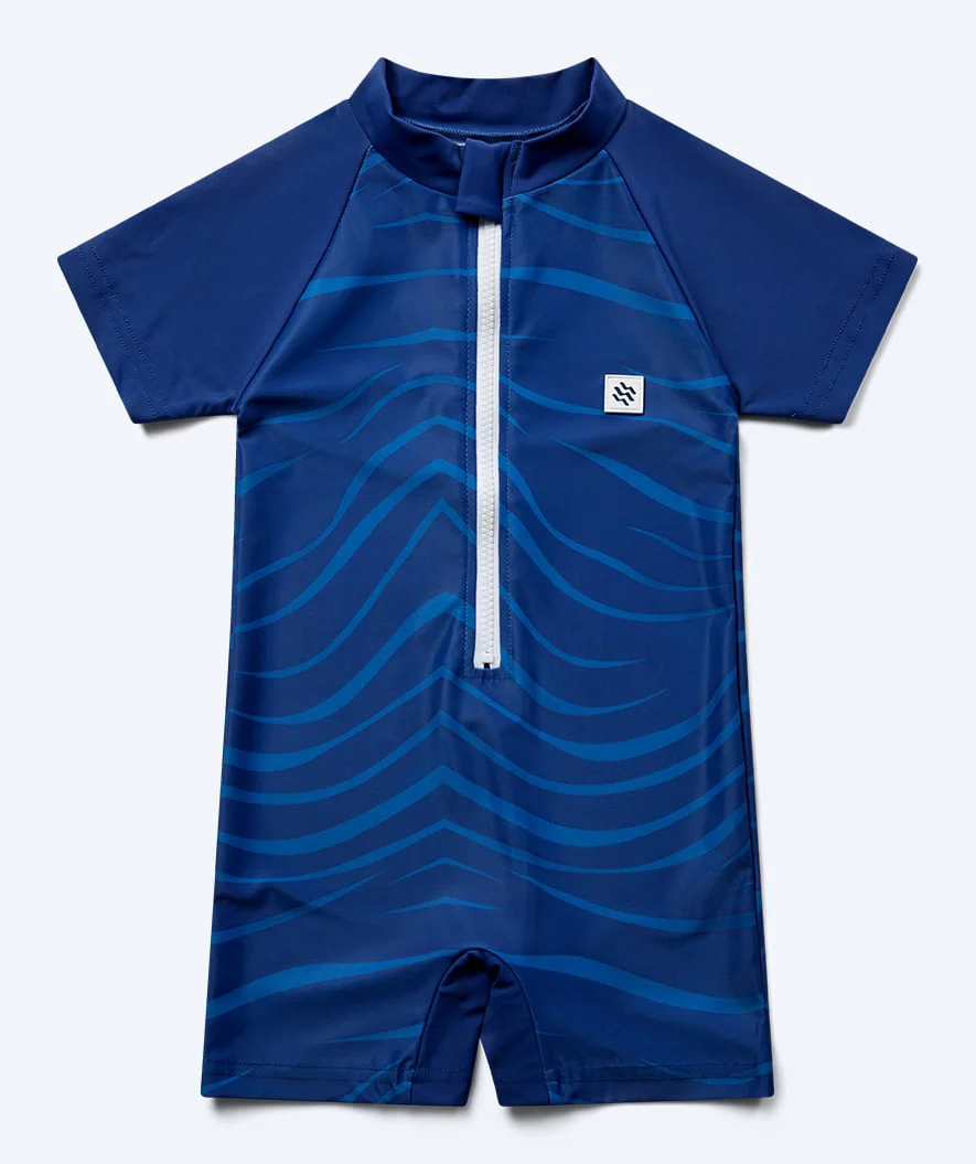 Watery UV Anzug für Kinder - Fjord Kurzarm Rashguard - Donkerblau - Image 9