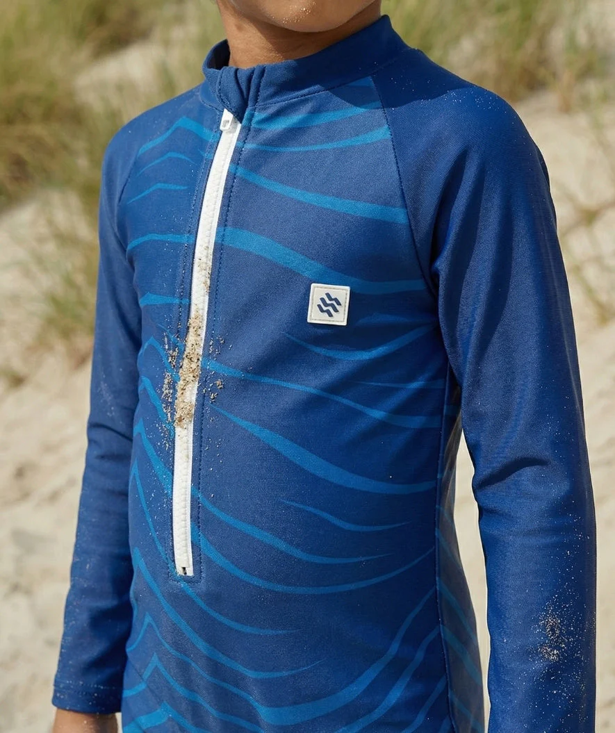 Watery UV Anzug für Kinder - Fjord Langarm Rashguard - Donkerblau - Image 7