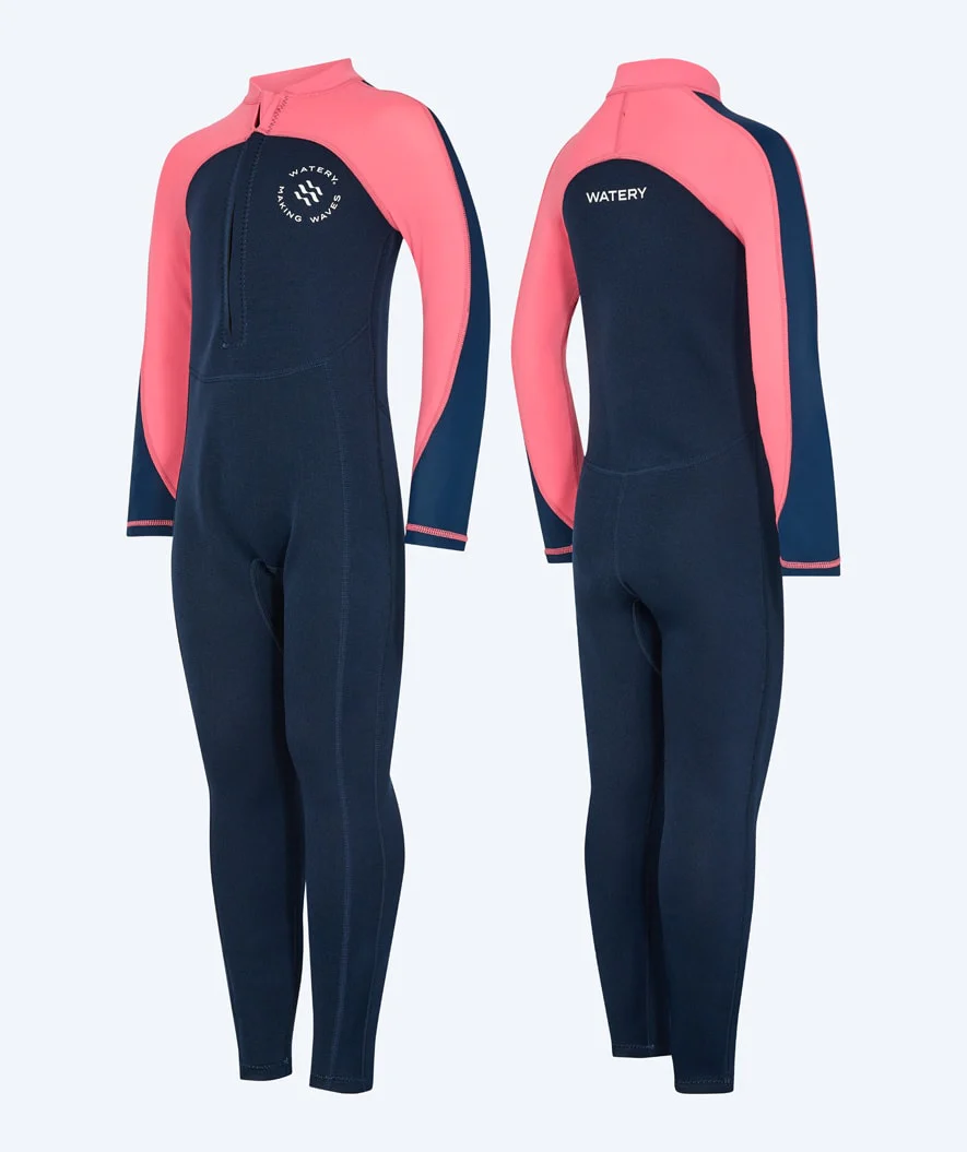 Watery UV Neoprenanzug für Kinder - Calypso Full-Body - Koralle/Donkerblau