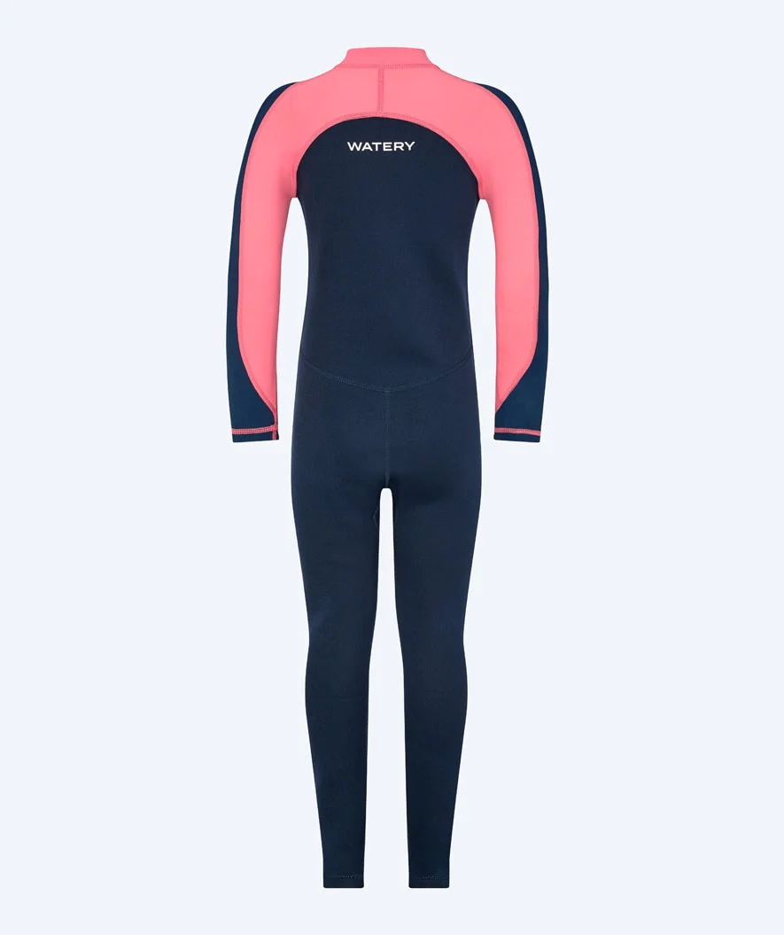 Watery UV Neoprenanzug für Kinder - Calypso Full-Body - Koralle/Donkerblau - Image 5