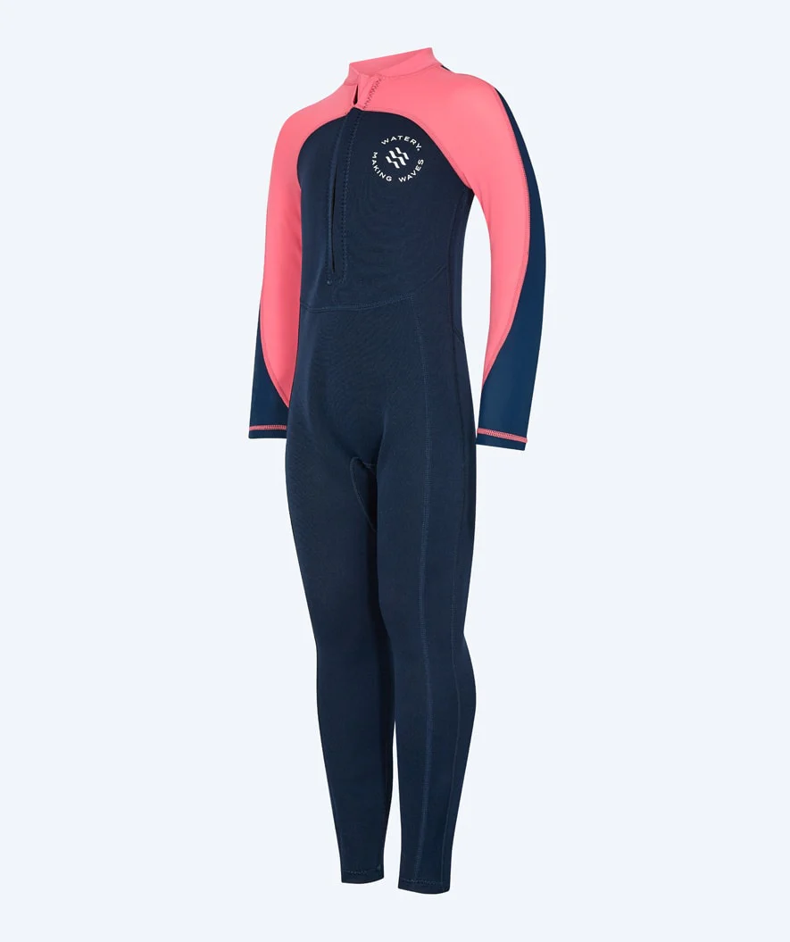 Watery UV Neoprenanzug für Kinder - Calypso Full-Body - Koralle/Donkerblau - Image 9