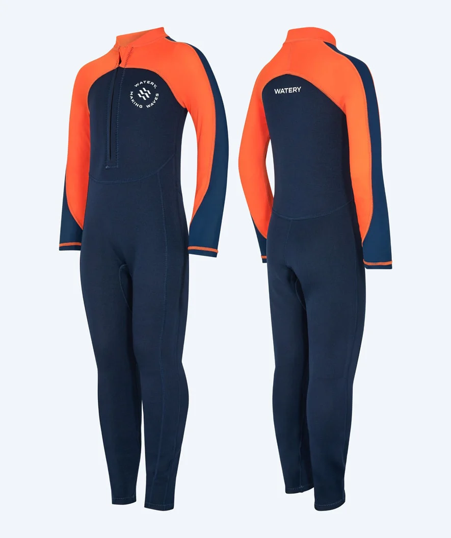 Watery UV Neoprenanzug für Kinder - Calypso Full-Body - Orange/Blau