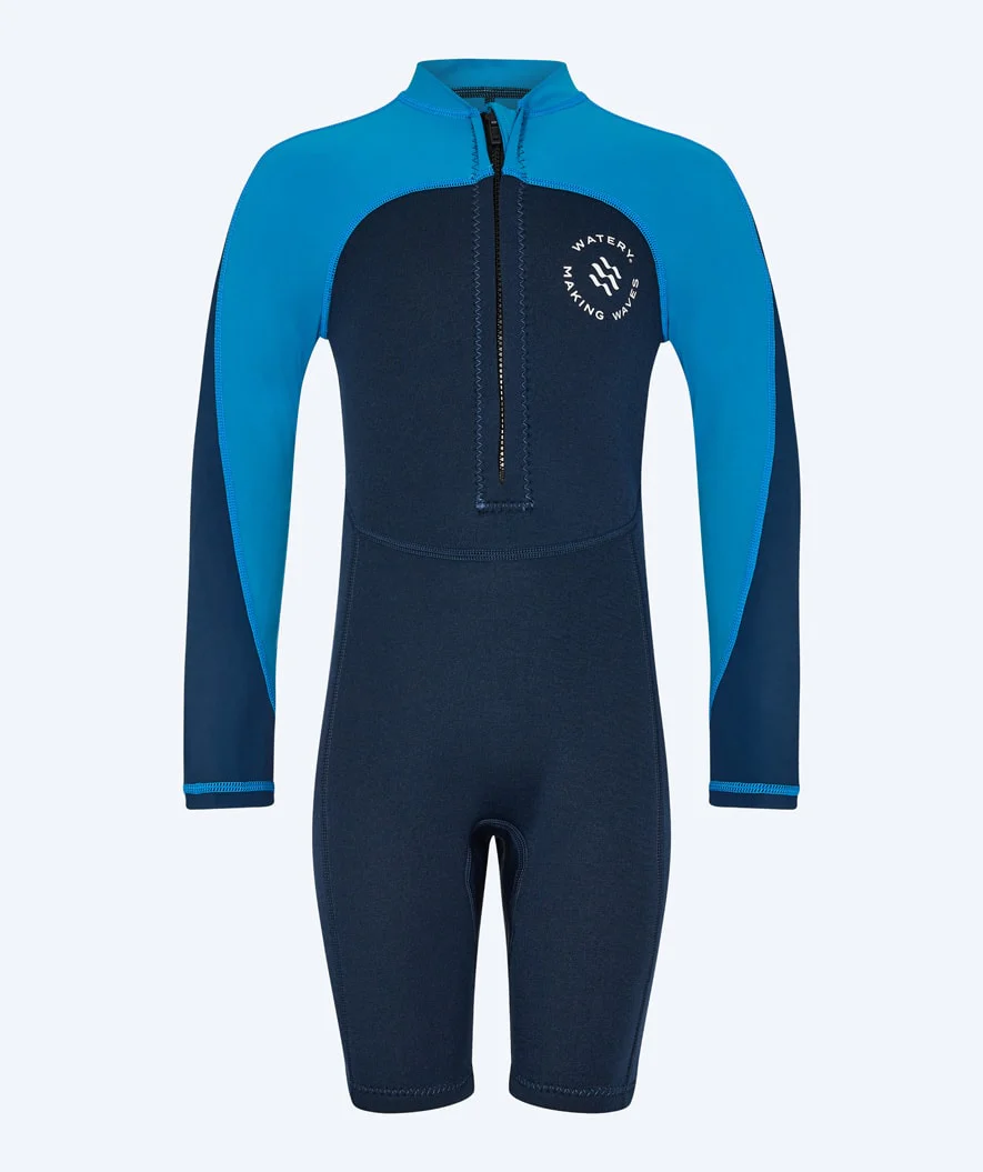Watery UV Neoprenanzug für Kinder - Calypso Langarm - Blau/Donkerblau - Image 3