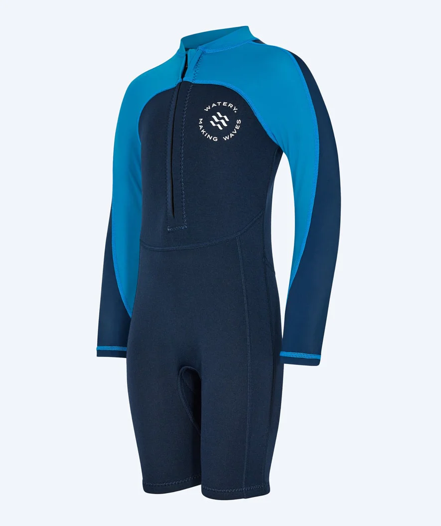 Watery UV Neoprenanzug für Kinder - Calypso Langarm - Blau/Donkerblau - Image 8