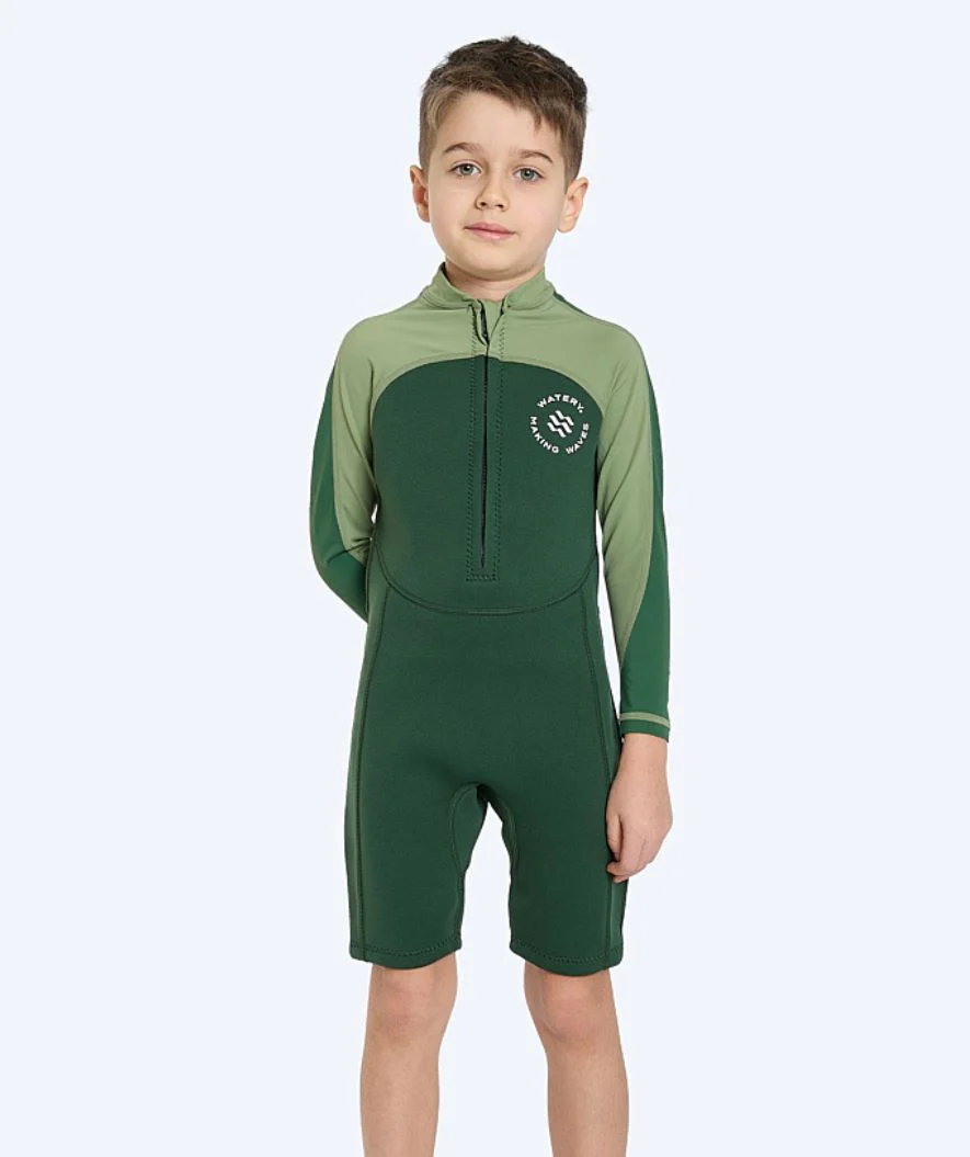 Watery UV Neoprenanzug für Kinder - Calypso Langarm - Grün/Hellgrün - Image 2