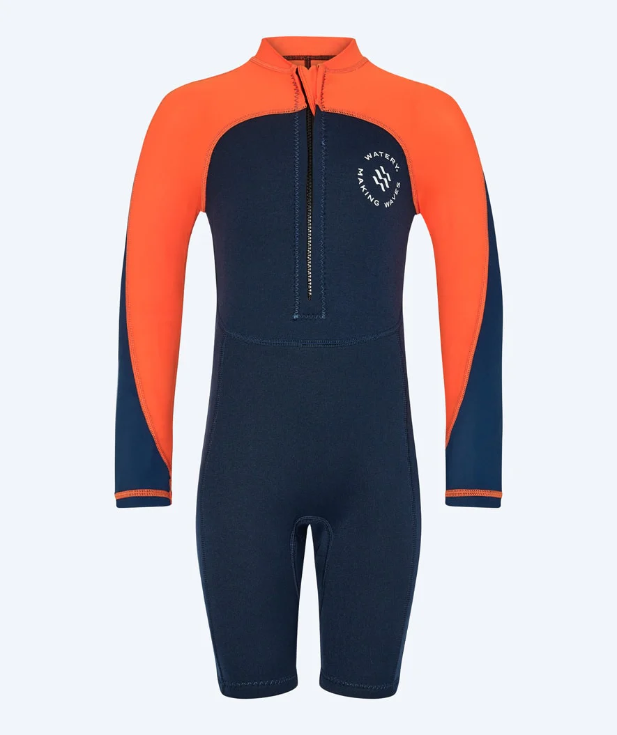Watery UV Neoprenanzug für Kinder - Calypso Langarm - Orange/Blau - Image 2