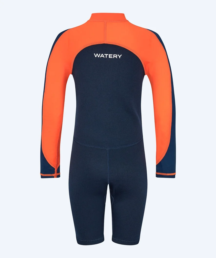 Watery UV Neoprenanzug für Kinder - Calypso Langarm - Orange/Blau - Image 3