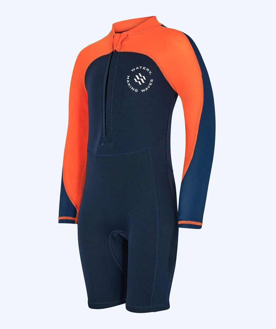 Watery UV Neoprenanzug für Kinder - Calypso Langarm - Orange/Blau - Image 8