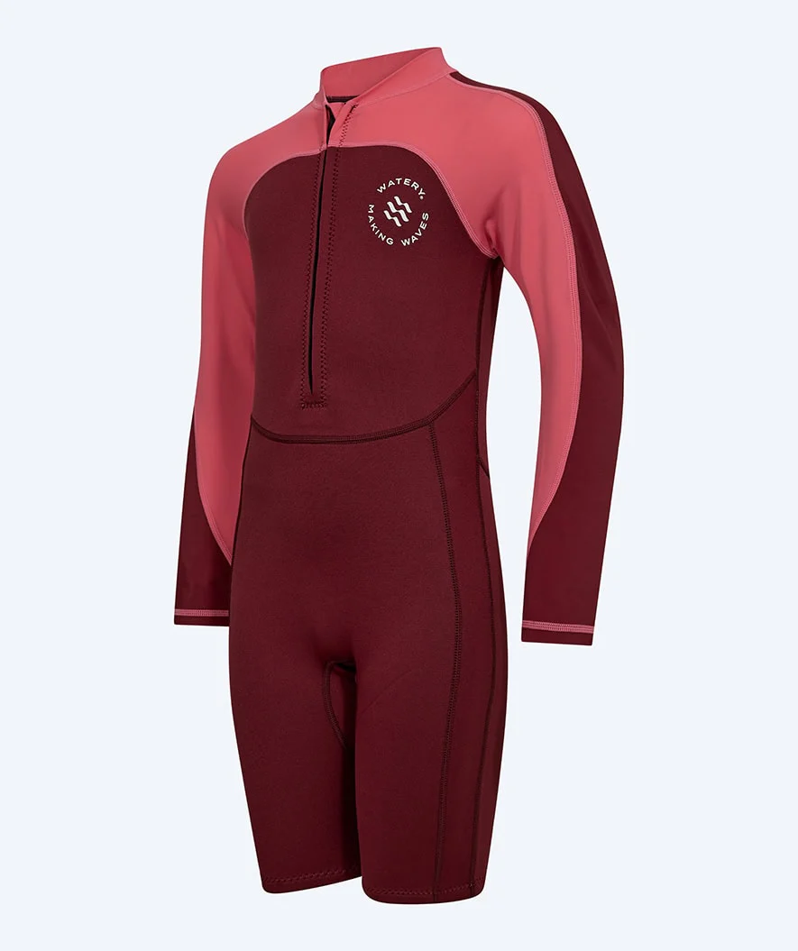Watery UV Neoprenanzug für Kinder - Calypso Langarm - Rot/Rosa - Image 5