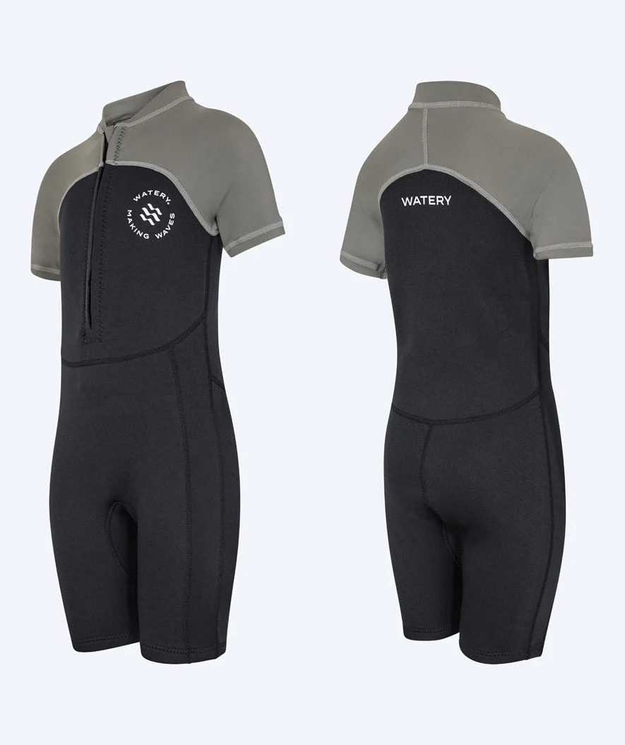 Watery UV Neoprenanzug für Kinder - Calypso Shorty - Grau/Schwarz