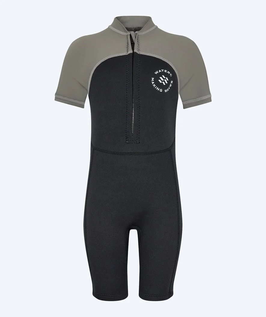 Watery UV Neoprenanzug für Kinder - Calypso Shorty - Grau/Schwarz - Image 2