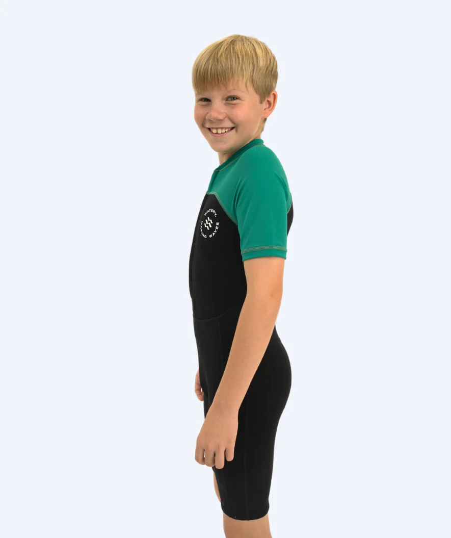 Watery UV Neoprenanzug für Kinder - Calypso Shorty - Grün/Schwarz - Image 3
