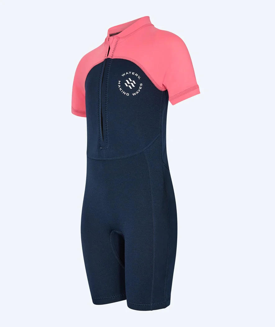 Watery UV Neoprenanzug für Kinder - Calypso Shorty - Koralle/Donkerblau - Image 6