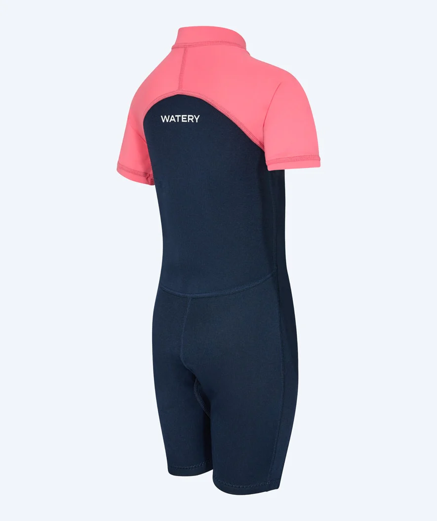 Watery UV Neoprenanzug für Kinder - Calypso Shorty - Koralle/Donkerblau - Image 7