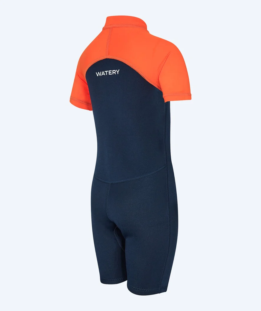 Watery UV Neoprenanzug für Kinder - Calypso Shorty - Orange/Blau - Image 12