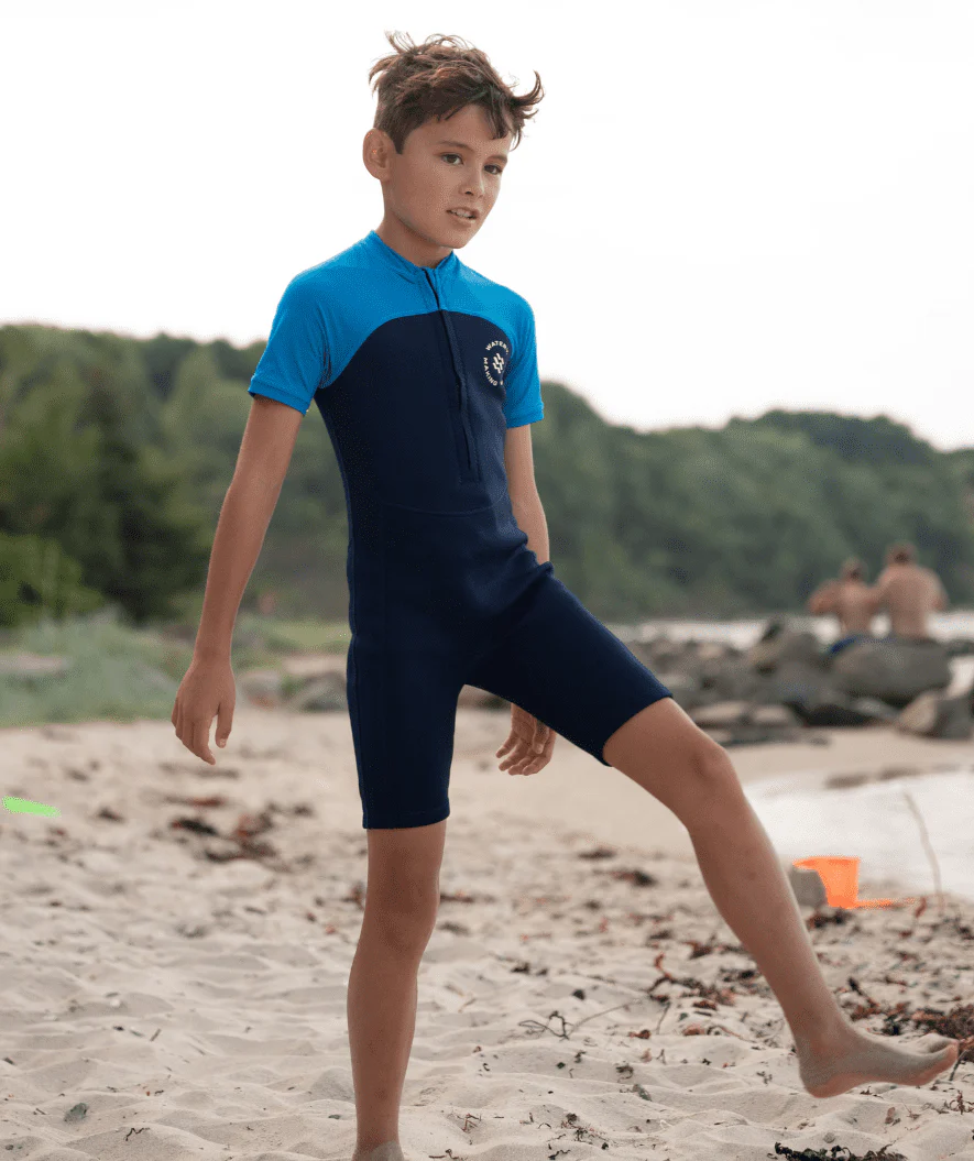 Watery UV Neoprenanzug für Kinder - Calypso Shorty - Orange/Blau - Image 13